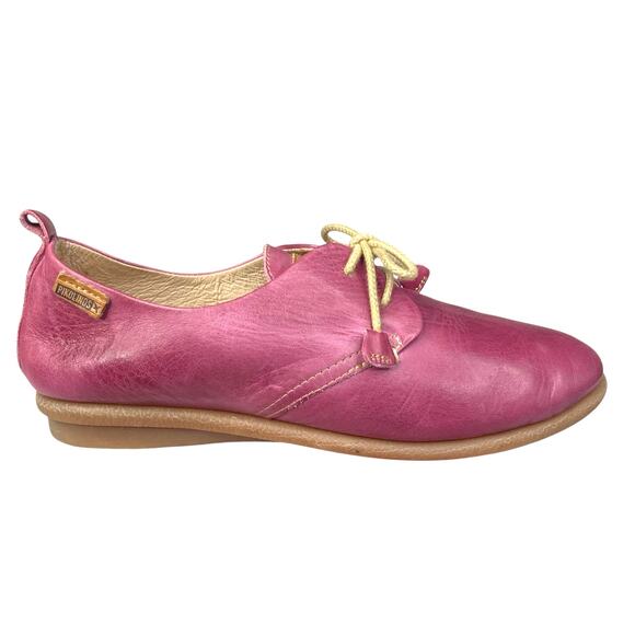 Pikolinos Women’s Gandia Pink Leather Lace Up Oxfords Size 38 US 7.5/8 - Picture 1 of 11